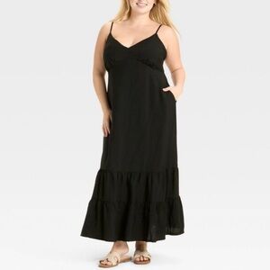 a New Day Black Open Back Maxi Dress